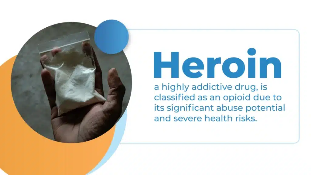 Heroin, a highly addictive drug, is classified as an opioid due to its significant abuse potential and severe health risks.